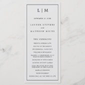 Einfache Hochzeit in hellgrauem Monogramm Programm (Vorderseite)