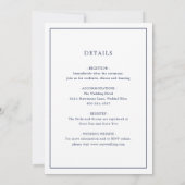 Einfache Hochzeit in Navy Blue Monogram Einladung (Rückseite)