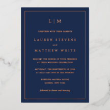 Einfache Hochzeit in Navy Blue Monogram