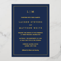 Einfache Hochzeit in Navy Blue Monogram