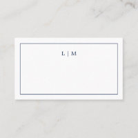 Einfache Hochzeit in Navy Blue Monogram