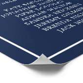 Einfache Hochzeit in Navy Blue Monogram Poster (Ecke)
