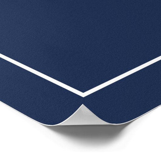 Einfache Hochzeit in Navy Blue Monogram Poster (Ecke)