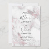 Einfache Hochzeit in Rosa Marmor Einladung (Vorderseite)