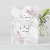 Einfache Hochzeit in Rosa Marmor Einladung (Stehend Vorderseite)