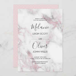 Einfache Hochzeit in Rosa Marmor Einladung