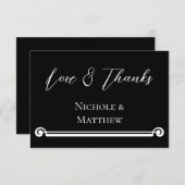 Einfache Hochzeit in Schwarz und Weiß Dankeskarte (Vorne/Hinten)