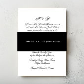 Einfache Hochzeit in Schwarz und Weiß Einladungsbanderole