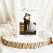 Einfache Hochzeit in Schwarz-Weiß-Foto Dankeskarte