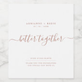 Einfache Hochzeit in Weiß und Rose Weinetikett (Einzelnes Label)