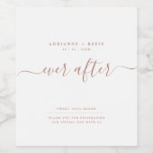 Einfache Hochzeit in Weiß und Rose Weinetikett (Einzelnes Label)