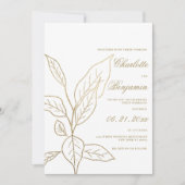 Einfache Hochzeit in weißem Glitzer Einladung (Vorderseite)