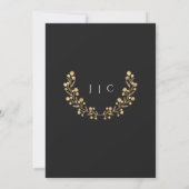 einfache Hochzeit, klassische Monogramm Hochzeit, Einladung (Rückseite)