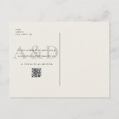 Einfache Hochzeit & leichte moderne Beige Save the Postkarte (Rückseite)