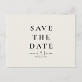 Einfache Hochzeit & leichte moderne Beige Save the Postkarte (Vorderseite)
