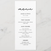 Einfache Hochzeit Menükarte (Vorderseite)