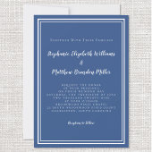 Einfache Hochzeit Minimalistisch Chic Classic Blue Einladung