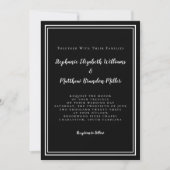 Einfache Hochzeit Minimalistisch Chic Schwarz-weiß Einladung (Vorderseite)