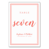 Einfache Hochzeit Minimalistisch Tisch Sieben Kora Tischnummer (Vorderseite)