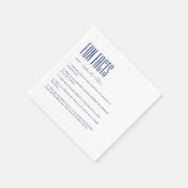 Einfache Hochzeit Minimalistischer Blauer Spaß Serviette (Ecke)