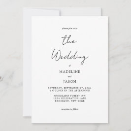 Einfache Hochzeit Minimalistischer Schriftzeichen Einladung