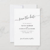 Einfache Hochzeit mit 3 Fotos Save The Date (Rückseite)