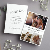 Einfache Hochzeit mit 3 Fotos Save The Date
