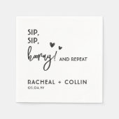 Einfache Hochzeit mit benutzerdefiniertem Text auf Serviette (Vorderseite)