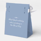 Einfache Hochzeit mit blauem Chic-Script Geschenkschachtel (Rückseite)