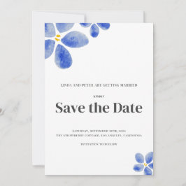 Einfache Hochzeit mit blauem Wasser Save The Date