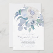 Einfache Hochzeit mit blauem Wasserfarben Einladung (Vorderseite)