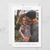 Einfache Hochzeit mit Blauer Typografie-Foto Save The Date (Vorderseite)