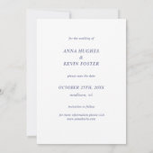 Einfache Hochzeit mit Blauer Typografie-Foto Save The Date (Rückseite)