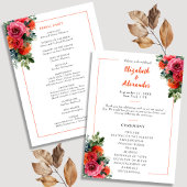 Einfache Hochzeit mit Blumen, Orange und Rosa Programm