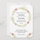 Einfache Hochzeit mit Blütenblättern Einladung (Vorderseite)