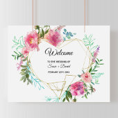 Einfache Hochzeit mit botanischem und blumengeschm Poster