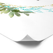 Einfache Hochzeit mit botanischem und blumengeschm Poster (Ecke)