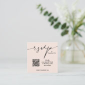 Einfache Hochzeit mit Chic Blush Pink QR Code Begleitkarte (Stehend Vorderseite)