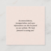 Einfache Hochzeit mit Chic Blush Pink QR Code Begleitkarte (Rückseite)