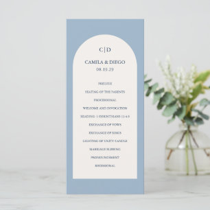 Einfache Hochzeit mit dunkelblauem Monogramm Arch  Programm