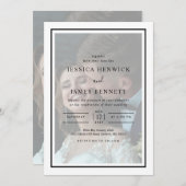 Einfache Hochzeit mit einem eleganten Black Script Einladung (Vorne/Hinten)