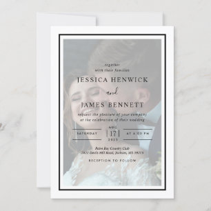 Einfache Hochzeit mit einem eleganten Black Script Einladung