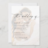 Einfache Hochzeit mit Elegant-Overlay-Foto Einladung (Vorderseite)