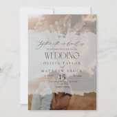 Einfache Hochzeit mit Elegant-Overlay-Foto Einladung (Vorderseite)