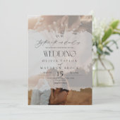 Einfache Hochzeit mit Elegant-Overlay-Foto Einladung (Stehend Vorderseite)