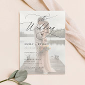 Einfache Hochzeit mit Elegant-Overlay-Foto Einladung