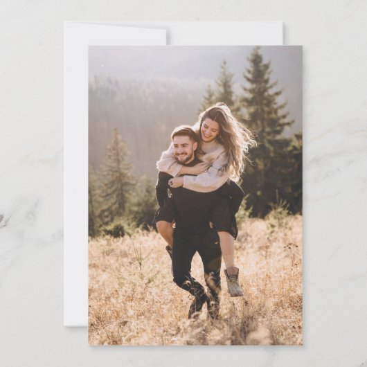 Einfache Hochzeit mit Elegant-Overlay-Foto Einladung (Rückseite)