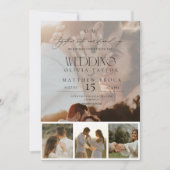 Einfache Hochzeit mit Elegant-Overlay-Foto Einladung (Vorderseite)