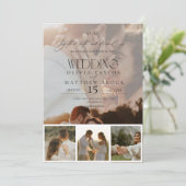 Einfache Hochzeit mit Elegant-Overlay-Foto Einladung (Stehend Vorderseite)