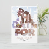 Einfache Hochzeit mit elegantem Foto Save The Date (Stehend Vorderseite)